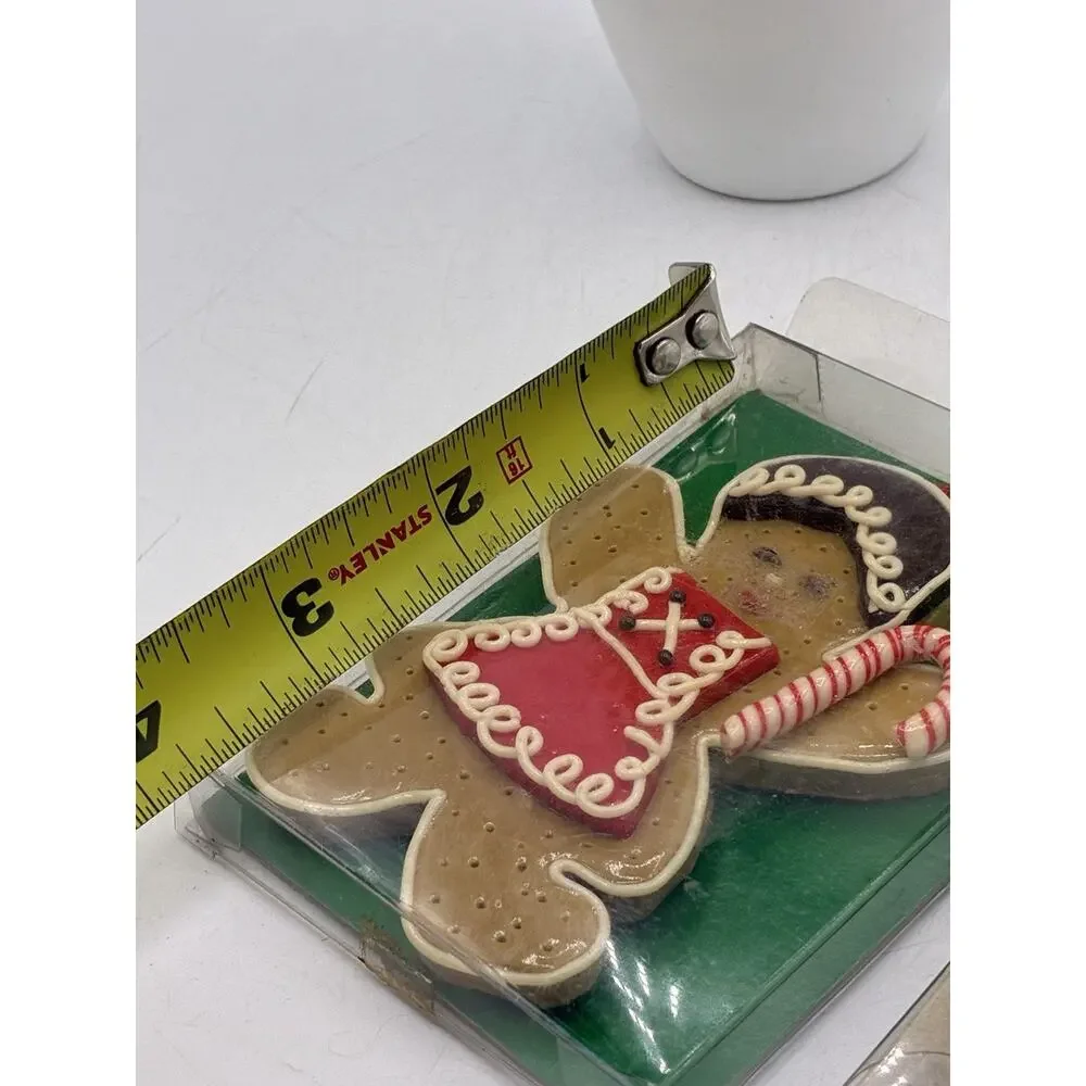 Vintage 1992 Enesco Santas Helpers Gingerbread Boy Girl Ornaments Set of 2